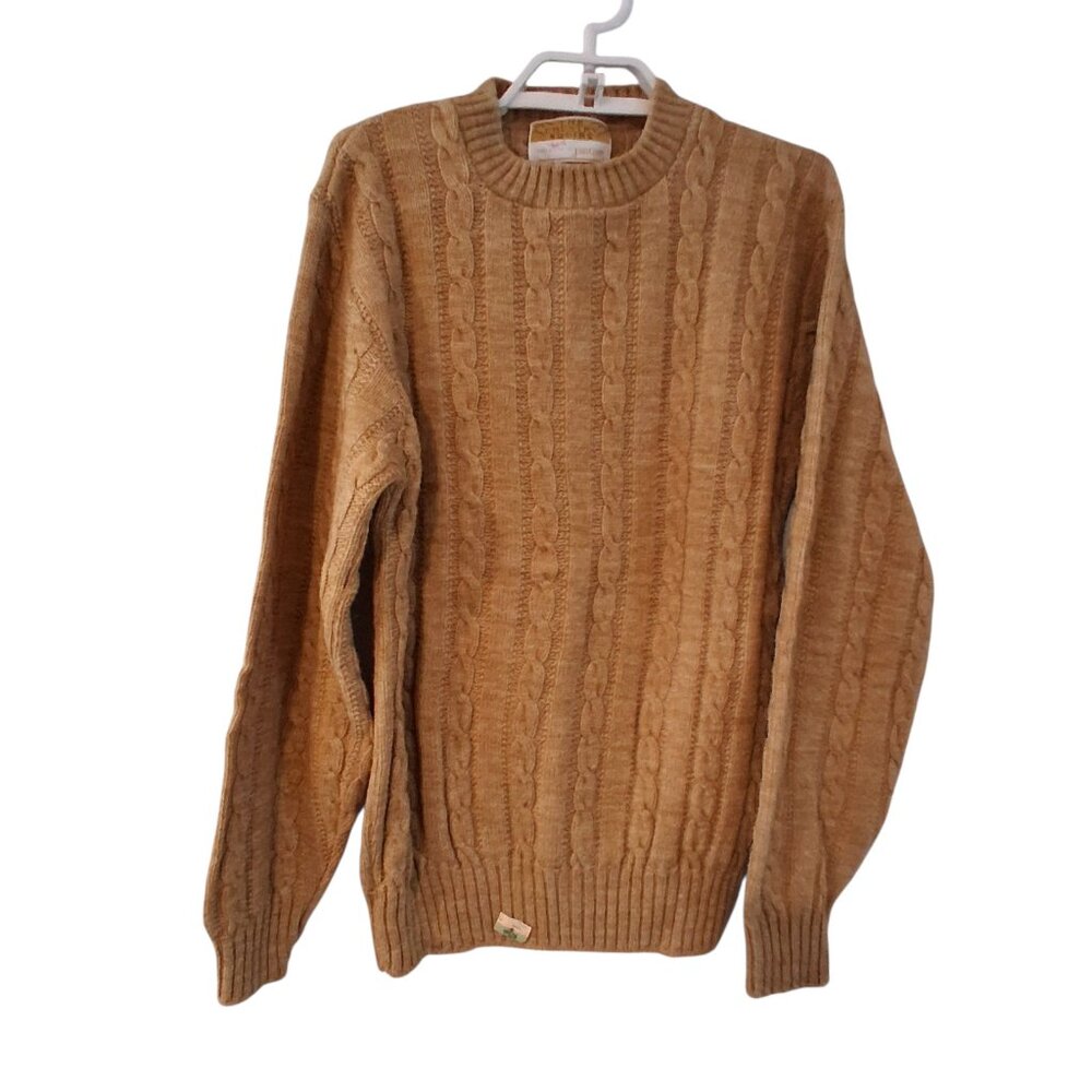 Jantzen Country Squire new Deadstock vintage sweater mens M USA tan wool ? cable